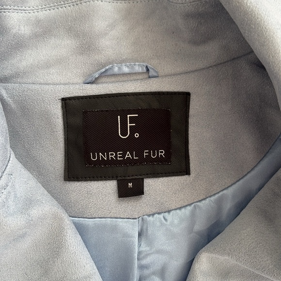 Unreal Fur Women's Light Blue Belted Coat - Picture 2 of 10